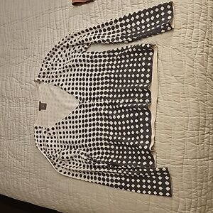 Cream with grey polkadot cardigan